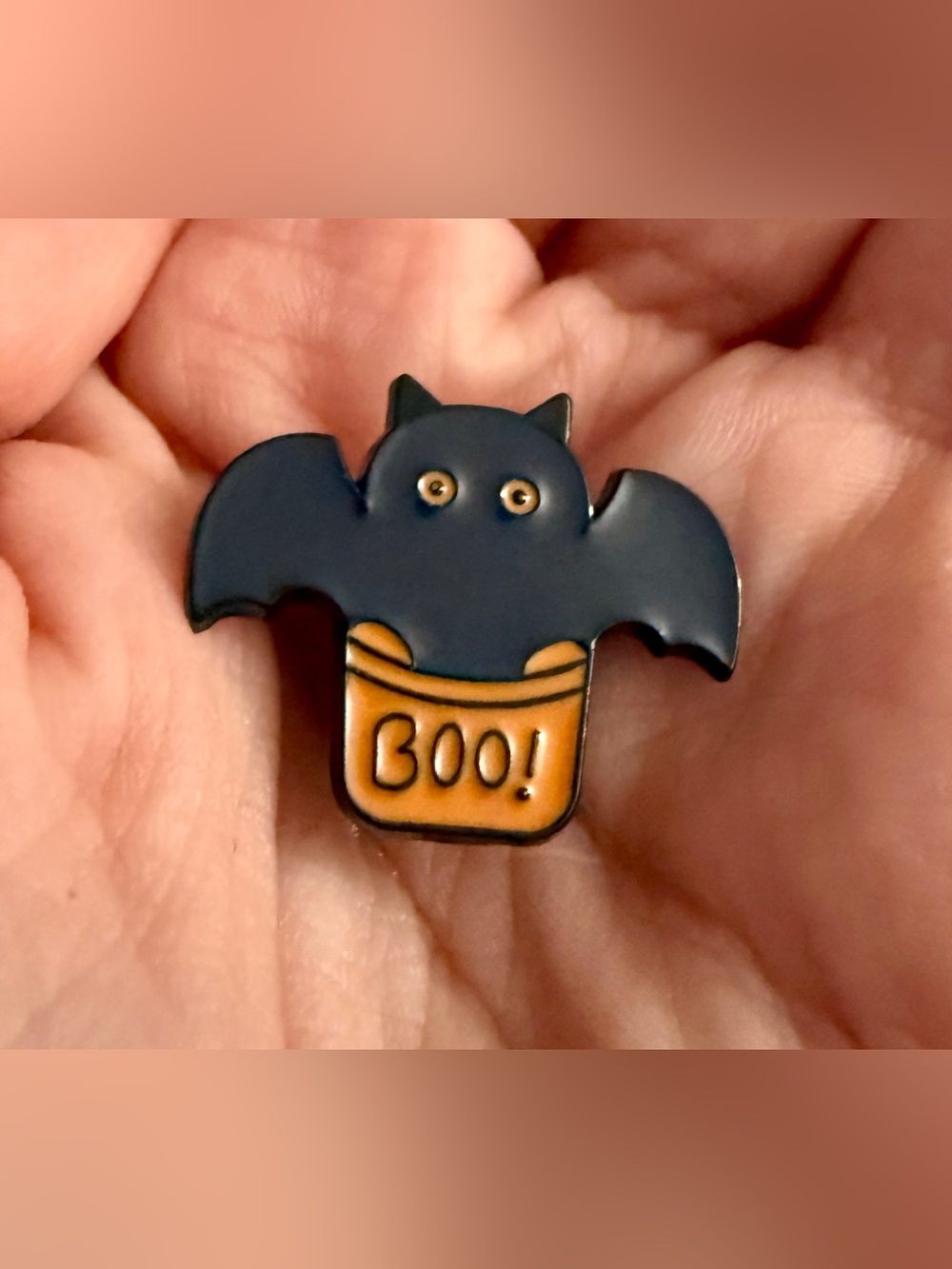 New Halloween Cute Bat “Boo!” Enamel Pin Spooky Season October Goth Whimsigoth